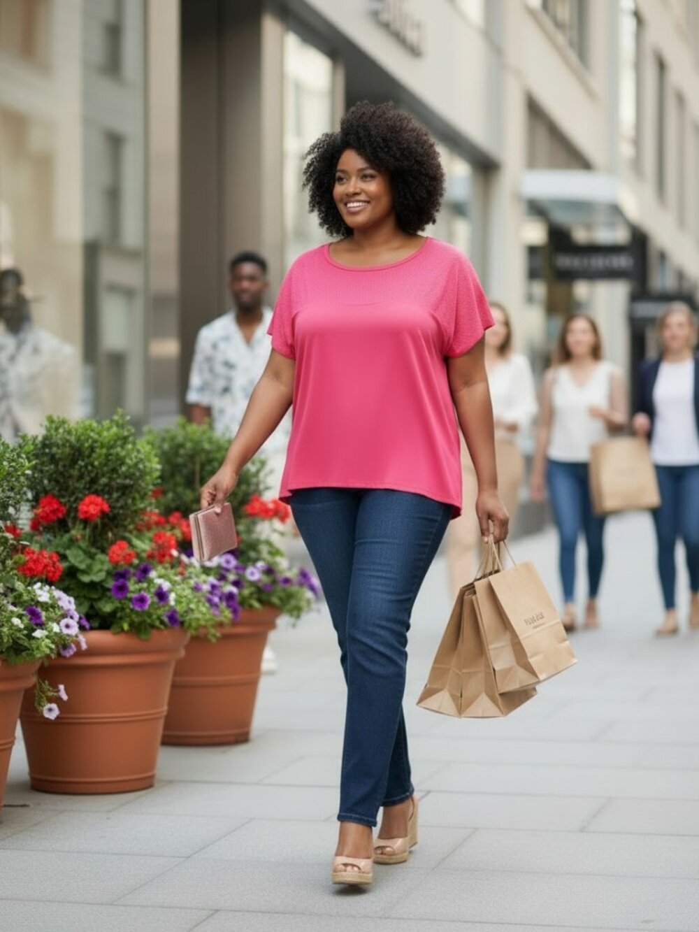 Avenue Pink Studded Blouse 22/24 – Scoop Neck Sleeveless Embellished Top